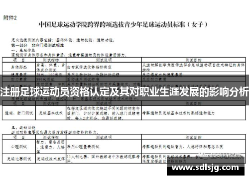 注册足球运动员资格认定及其对职业生涯发展的影响分析